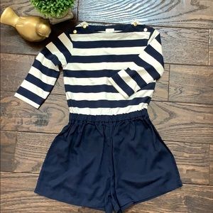 CREW CUTS navy and cream striped outfit 5T